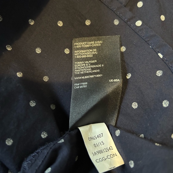 Tommy Hilfiger Classic Polka Dot Button-Down Blouse - Picture 8 of 8